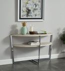 Madisyn White/Chrome Sofa Table - Star USA Furniture Inc