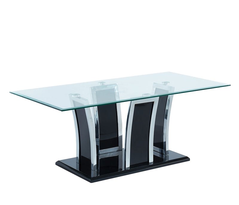 Staten Glossy Black/Chrome Coffee Table - Star USA Furniture Inc