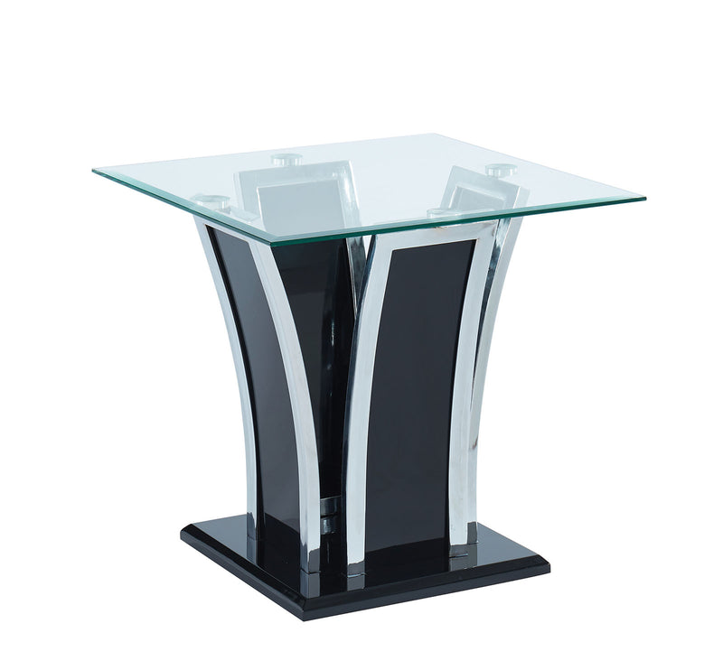 Staten Glossy Black/Chrome End Table - Star USA Furniture Inc