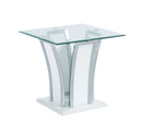 Staten Glossy White/Chrome End Table - Star USA Furniture Inc