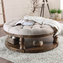 Mika Antique Oak Coffee Table w/ Cushion Top - Star USA Furniture Inc