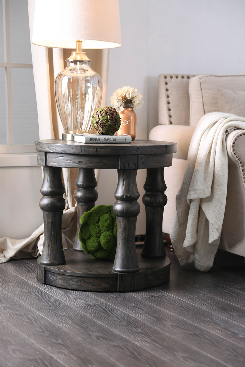 Mika Antique Gray End Table
