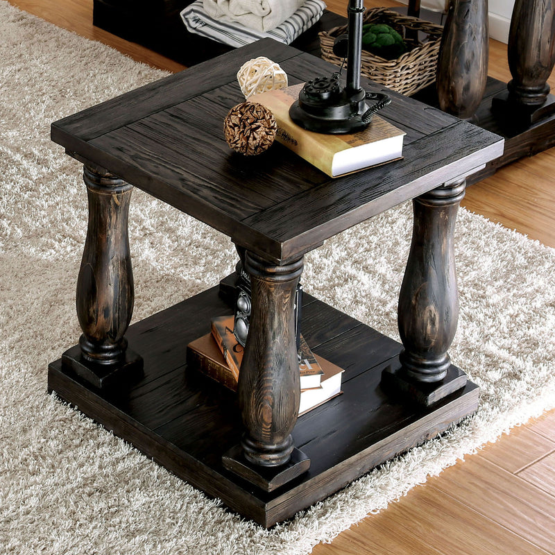 KEIRA Weathered Walnut End Table