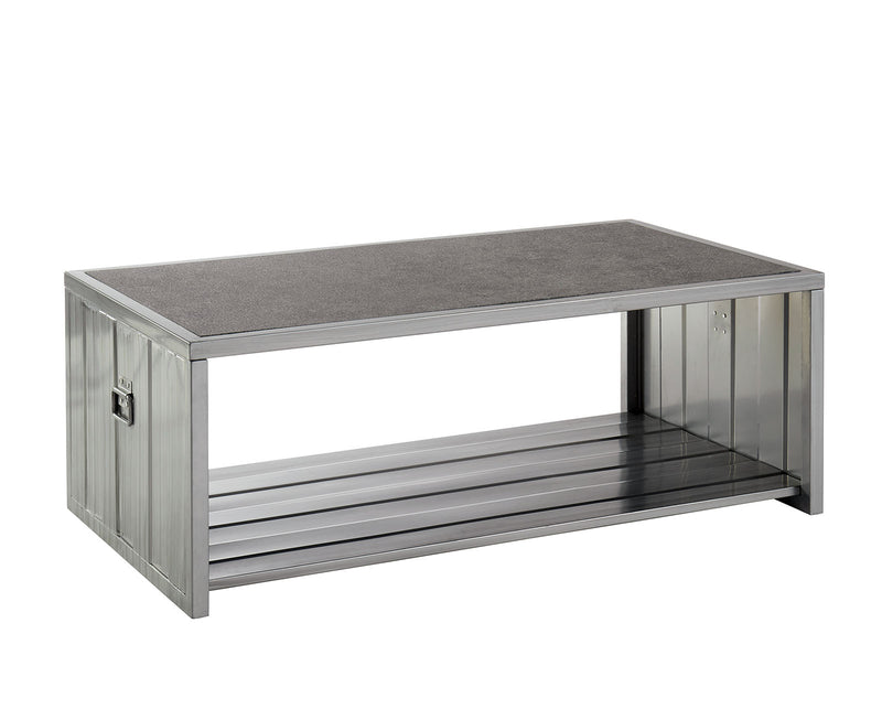 Menan Hand Painted Silver/Black Coffee Table