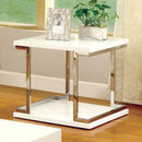 MEDA White/Chrome End Table, White - Star USA Furniture Inc