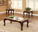 LECHESTER Dark Oak/Ivory 3 Pc. Coffee Table Set - Star USA Furniture Inc