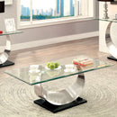 ORLA II Satin Plated/Black Coffee Table - Star USA Furniture Inc