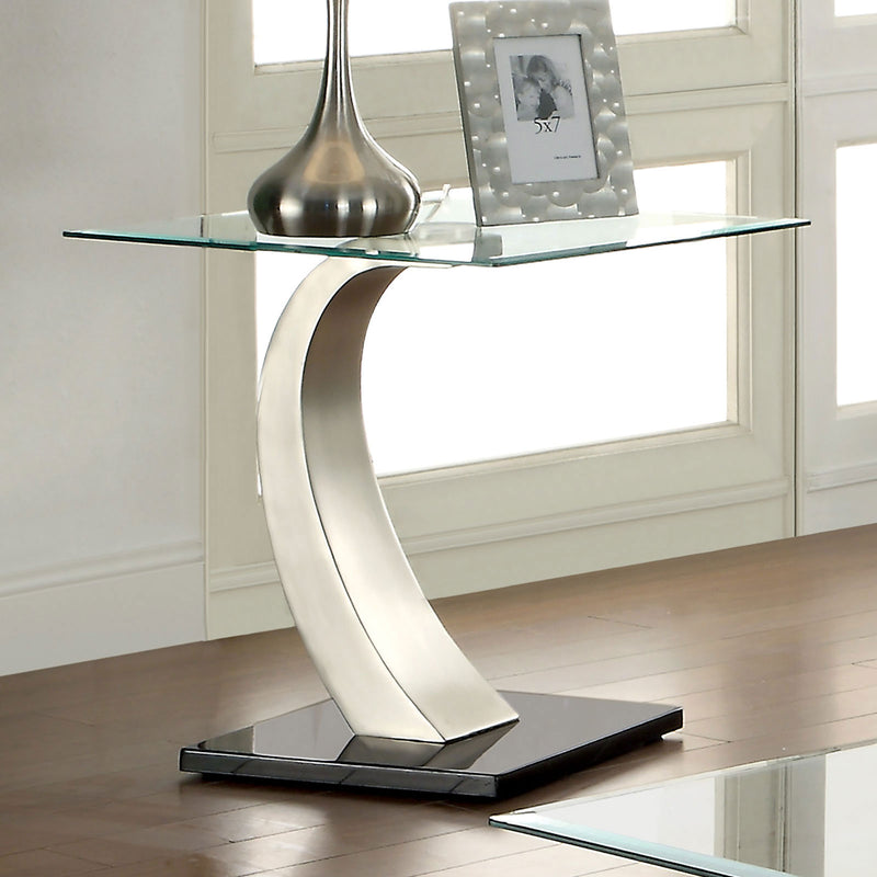 ROXO Satin Plated/Black End Table