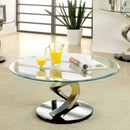 NOVA Satin Plated/Black Coffee Table - Star USA Furniture Inc