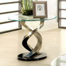 NOVA Satin Plated/Black End Table - Star USA Furniture Inc