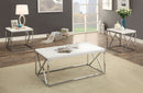 Kuzen White/Chrome 3 Pc. Coffee Table Set - Star USA Furniture Inc