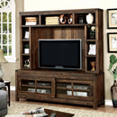Hopkins Dark Walnut 72" TV Console + Hutch - Star USA Furniture Inc