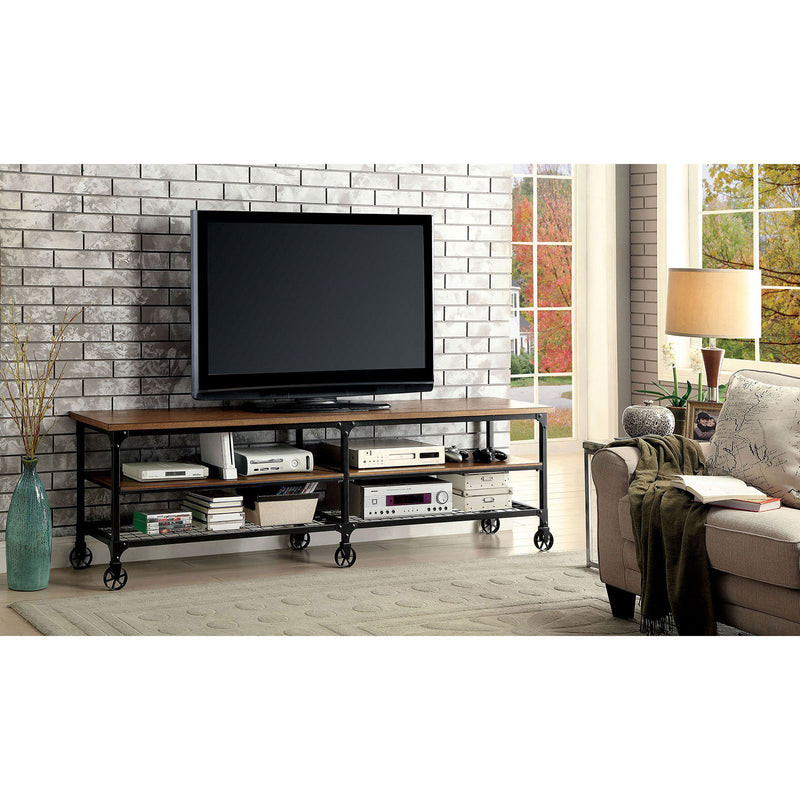 VENTURA II Medium Oak 72" TV Stand - Star USA Furniture Inc