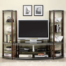 Silver Creek Brown/Silver TV Console + 2 Pier Shelves - Star USA Furniture Inc