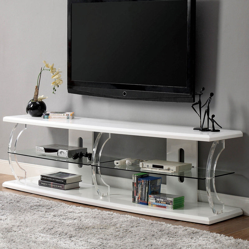 Ernst White/Clear 72" TV Stand