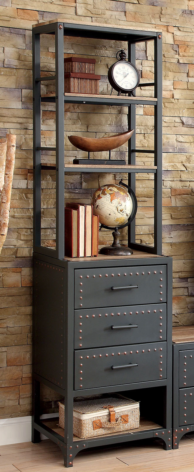 Galway Sand Black/Natural Tone Pier Cabinet