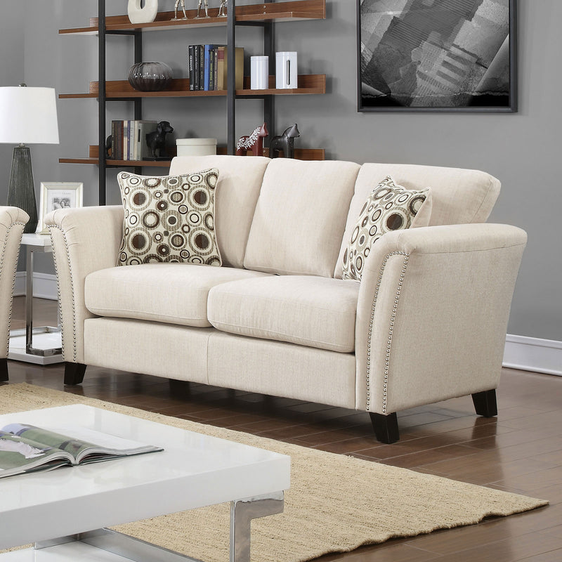 CAMPBELL Ivory Love Seat, Ivory - Star USA Furniture Inc