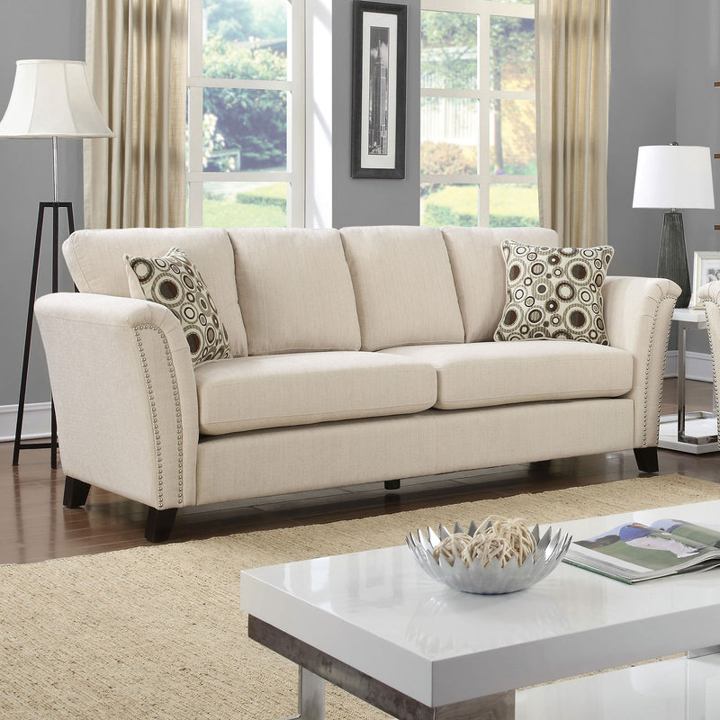 CAMPBELL Ivory Sofa, Ivory - Star USA Furniture Inc