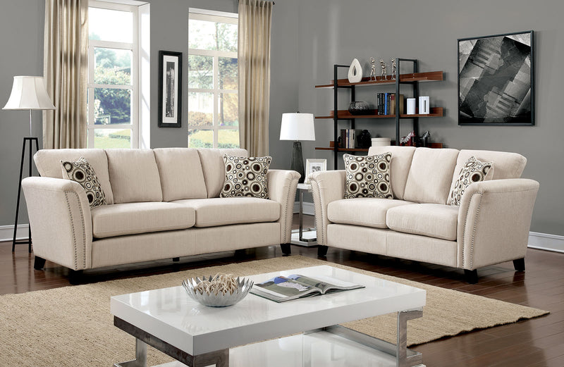 CAMPBELL Ivory Sofa + Love Seat