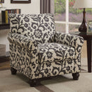 CLEA Gray/Ivory Pattern Accent Chair, Floral Pattern - Star USA Furniture Inc