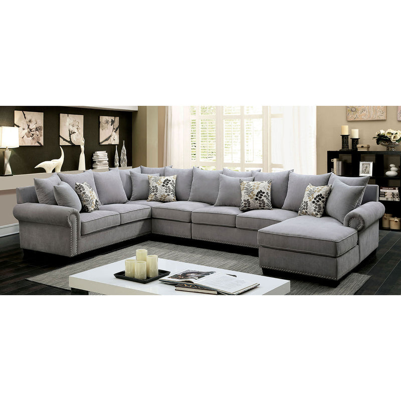 SKYLER II Gray Sectional, Gray - Star USA Furniture Inc