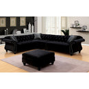 JOLANDA II Black Sectional + 1 Right Side Chair, Black - Star USA Furniture Inc