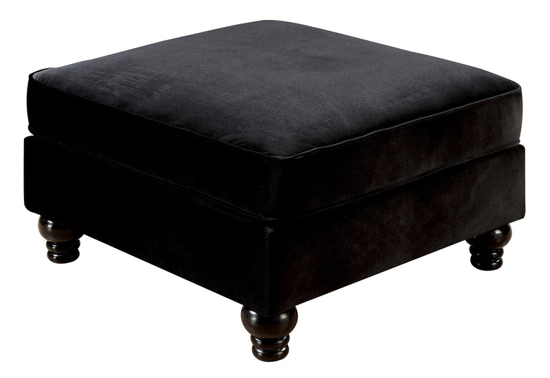 JOLANDA II Black Ottoman, Black - Star USA Furniture Inc