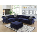 JOLANDA II Blue Sectional + 1 Right Side Chair, Blue - Star USA Furniture Inc