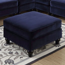 JOLANDA II Blue Ottoman, Blue - Star USA Furniture Inc