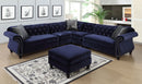 JOLANDA II Blue Sectional + 2 Chairs, Blue - Star USA Furniture Inc