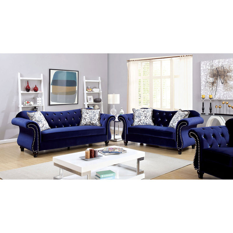 JOLANDA Blue Sofa + Love Seat