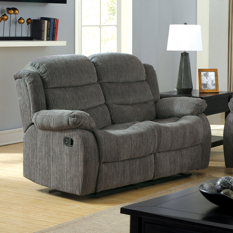 MILLVILLE Gray Love Seat w/ 2 Recliners