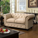 STANFORD Ivory Love Seat, Ivory Fabric - Star USA Furniture Inc