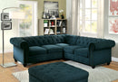 Stanford II Dark Teal Sectional, Teal Fabric - Star USA Furniture Inc