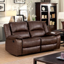 KRIS Brown Love Seat w/ 2 Recliners - Star USA Furniture Inc