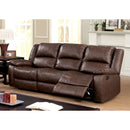 KRIS Brown Sofa w/ 2 Recliners - Star USA Furniture Inc