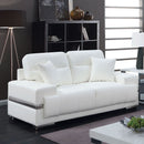 ZIBAK White/Chrome Love Seat, White - Star USA Furniture Inc