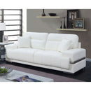 ZIBAK White/Chrome Sofa, White - Star USA Furniture Inc