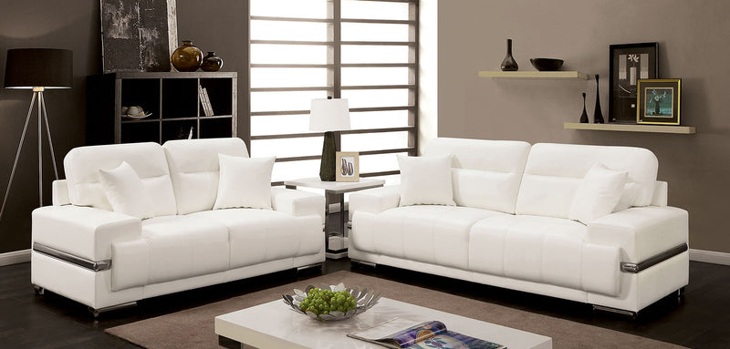 ZIBAK White Sofa + Love Seat - Star USA Furniture Inc