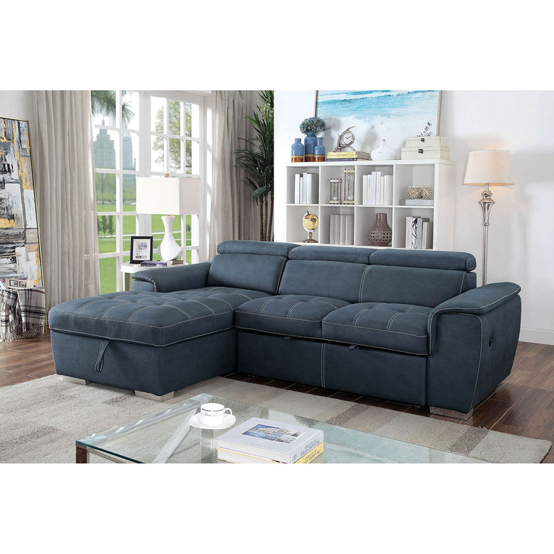 Patty Blue Gray Sectional, blue - Star USA Furniture Inc