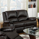 Oxford Rustic Dark Brown Motion Love Seat - Star USA Furniture Inc