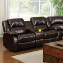 Winslow Dark Brown Love Seat w/ Center Console - Star USA Furniture Inc