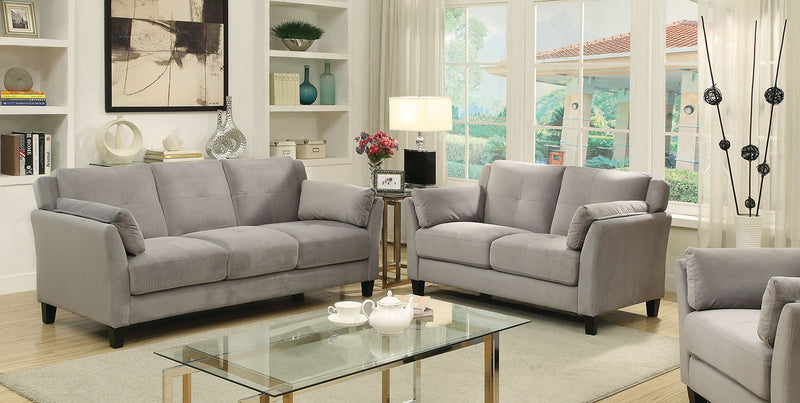 YSABEL Gray Sofa + Love Seat, Warm Gray - Star USA Furniture Inc