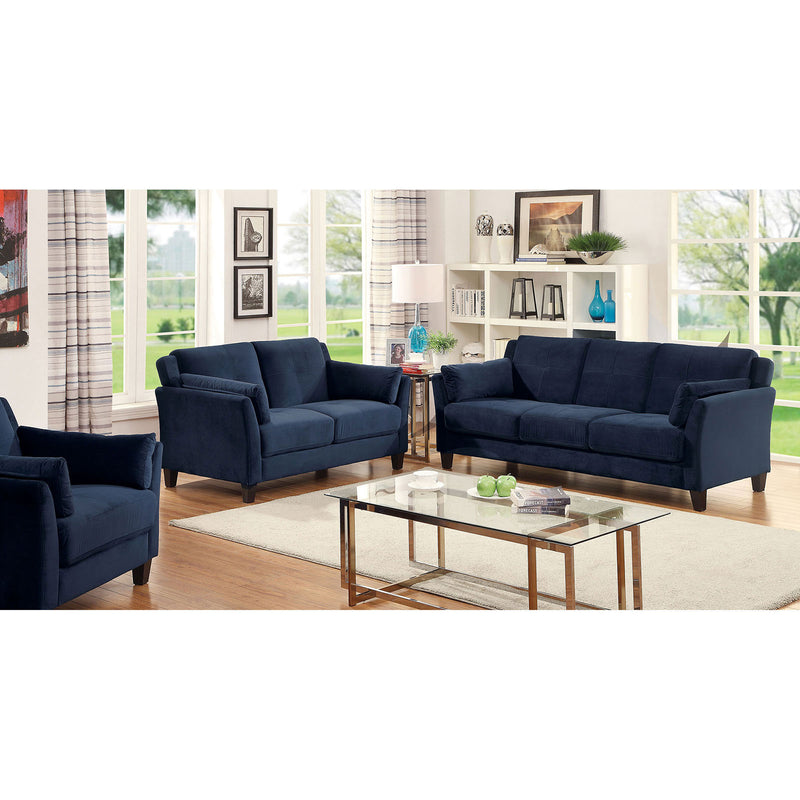 YSABEL Navy Sofa + Love Seat, Navy - Star USA Furniture Inc