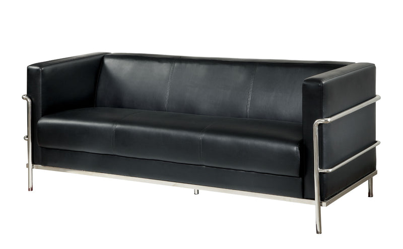 Leifur Black/Chrome Sofa, Black