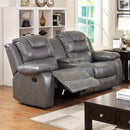 GRANDOLF Gray Console Love Seat & 2 Recliners, Gray - Star USA Furniture Inc