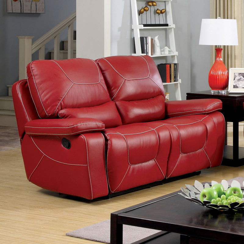 NEWBURG Red Two Recliner Love Seat, Red