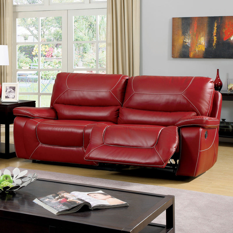 NEWBURG Red Two Recliner Sofa, Red
