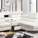 Kemina White Sectional + Speaker Console - Star USA Furniture Inc