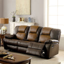 POLLUX Dark Brown/Light Brown Sofa w/ 2 Recliners - Star USA Furniture Inc